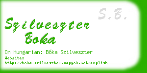 szilveszter boka business card