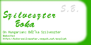 szilveszter boka business card